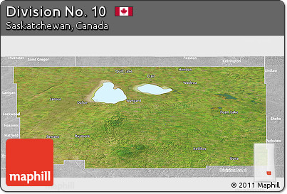Satellite Panoramic Map of Division No. 10, lighten, desaturated