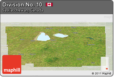 Satellite Panoramic Map of Division No. 10, lighten