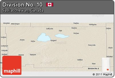 Shaded Relief Panoramic Map of Division No. 10