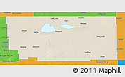 Shaded Relief Panoramic Map of Division No. 10, political outside