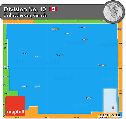 Political Simple Map of Division No. 10