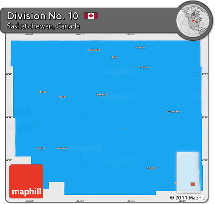 Political Simple Map of Division No. 10, single color outside