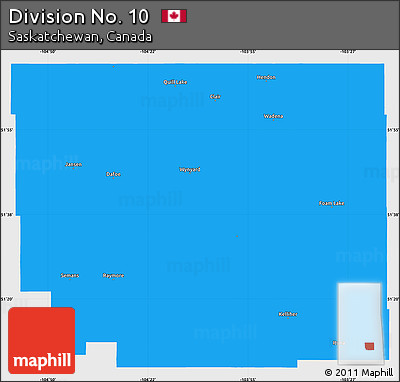 Political Simple Map of Division No. 10, single color outside