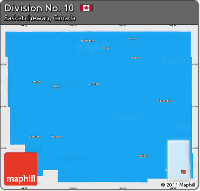 Political Simple Map of Division No. 10, single color outside