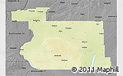 Physical 3D Map of Division No. 11, darken, desaturated