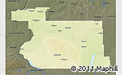 Physical 3D Map of Division No. 11, darken