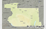 Physical 3D Map of Division No. 11, darken, semi-desaturated