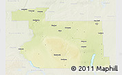 Physical 3D Map of Division No. 11, lighten