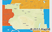 Physical 3D Map of Division No. 11, political outside