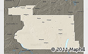 Shaded Relief 3D Map of Division No. 11, darken