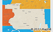 Shaded Relief 3D Map of Division No. 11, political outside