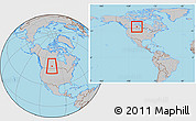 Gray Location Map of Division No. 11, within the entire country