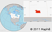 Gray Location Map of Division No. 11, highlighted country