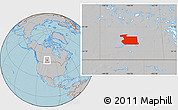 Gray Location Map of Division No. 11, hill shading
