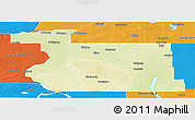 Physical Panoramic Map of Division No. 11, political outside