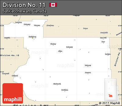 Classic Style Simple Map of Division No. 11