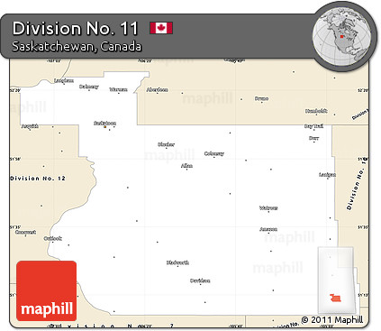 Classic Style Simple Map of Division No. 11