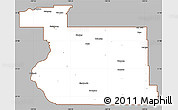 Gray Simple Map of Division No. 11, cropped outside