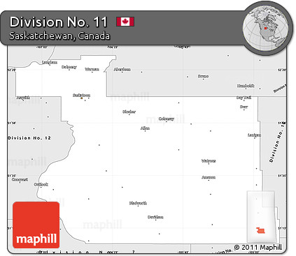 Silver Style Simple Map of Division No. 11