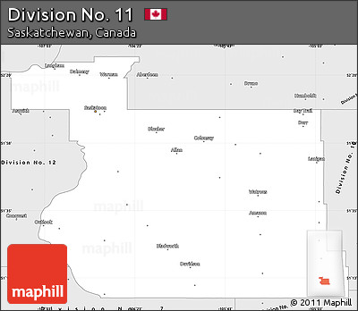 Silver Style Simple Map of Division No. 11