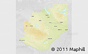 Physical 3D Map of Division No. 16, lighten, desaturated