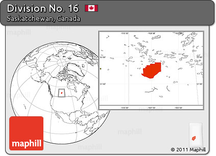 Blank Location Map of Division No. 16