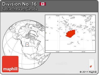 Blank Location Map of Division No. 16