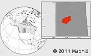 Blank Location Map of Division No. 16, highlighted country, highlighted parent region
