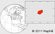 Blank Location Map of Division No. 16, highlighted country