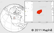 Blank Location Map of Division No. 16, highlighted parent region