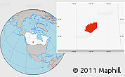 Gray Location Map of Division No. 16, highlighted country