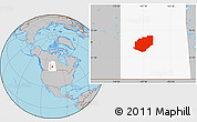 Gray Location Map of Division No. 16, highlighted parent region