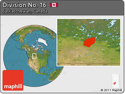 Satellite Location Map of Division No. 16