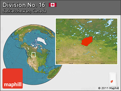 Satellite Location Map of Division No. 16