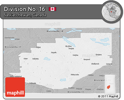 Gray Panoramic Map of Division No. 16