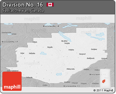 Gray Panoramic Map of Division No. 16