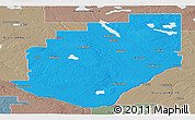 Political Panoramic Map of Division No. 16, semi-desaturated
