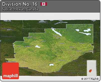 Satellite Panoramic Map of Division No. 16, darken