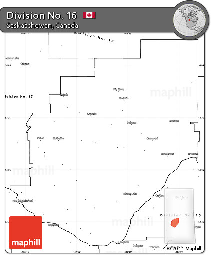 Blank Simple Map of Division No. 16