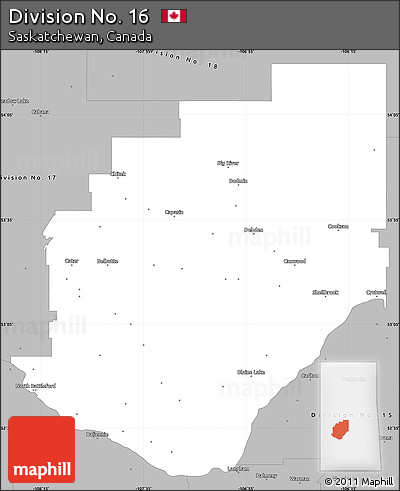 Gray Simple Map of Division No. 16