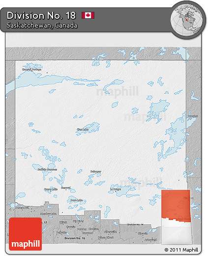Gray 3D Map of Division No. 18