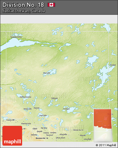 Physical 3D Map of Division No. 18