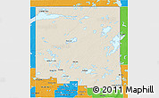 Shaded Relief 3D Map of Division No. 18, political outside