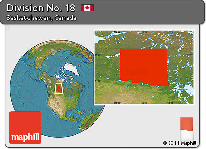 Satellite Location Map of Division No. 18