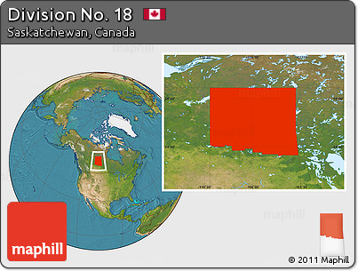 Satellite Location Map of Division No. 18