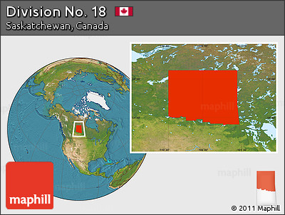 Satellite Location Map of Division No. 18