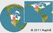 Satellite Location Map of Division No. 18, highlighted country, highlighted parent region, within the entire country