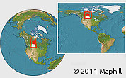 Satellite Location Map of Division No. 18, highlighted parent region, within the entire country