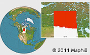 Satellite Location Map of Division No. 18, highlighted parent region