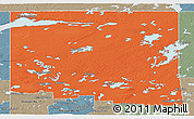 Political Panoramic Map of Division No. 18, semi-desaturated